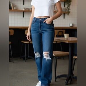 Hollister Ultra Curvy High-Rise Dad Jeans Dark Blue Wash Women’s Size 26